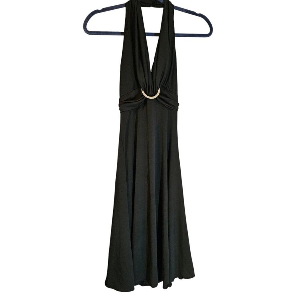 WM y2k Cocktail Babydoll Halter Dress Black Sz S Marilyn Monroe Whimsigoth LBD
